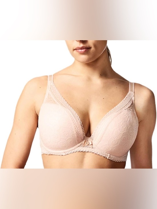 Chantelle Other - Chantelle Festivité Lace Plunge Bra Nude Blush 30 DDD